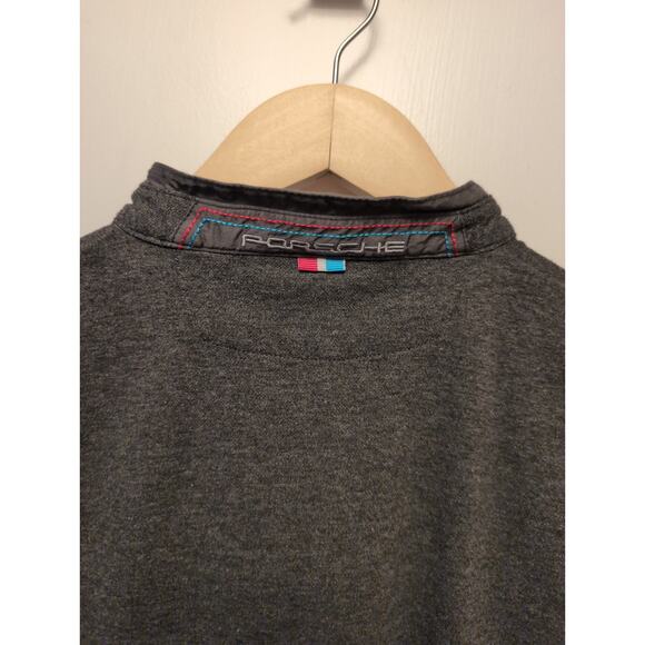 Porsche Gray Button Neckline Short Sleeve Shirt Cotton Driving Car Enthusiast - Picture 5 of 5